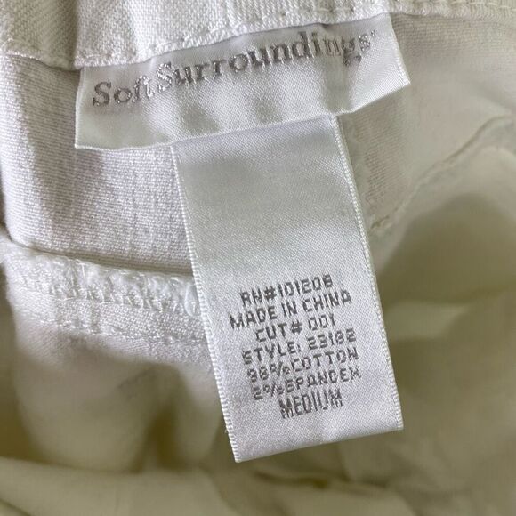 Soft Surroundings White Denim Wide Flare Leg Jeans Size M - Picture 5 of 6
